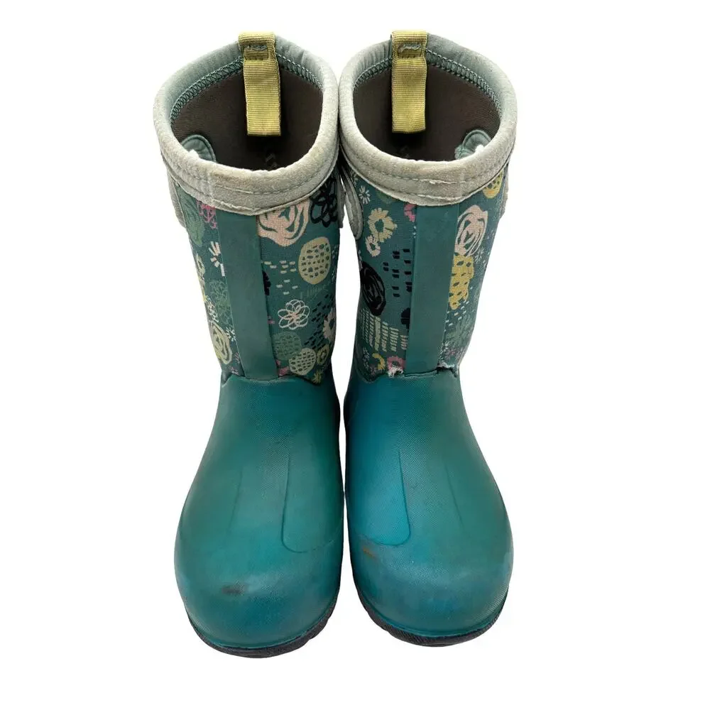 Bogs Neo-Classic Kids Sz: 10 Teal (READ) Floral Insulated Winter Boot 72577- 448